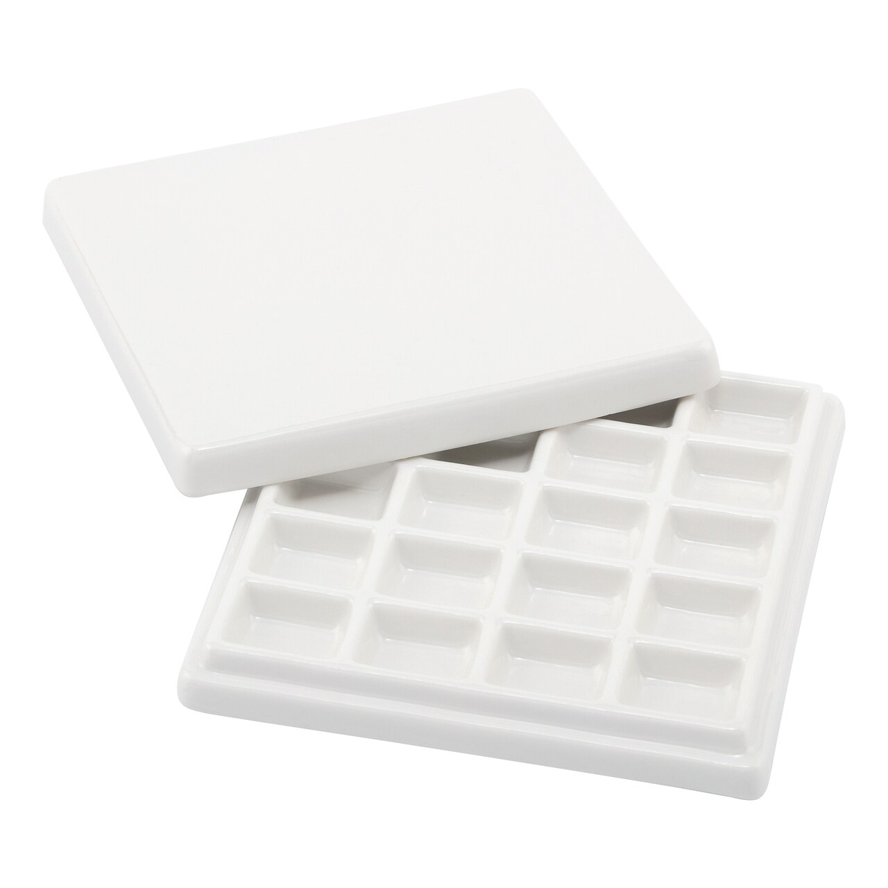 Creative Mark English Glazed Porcelain Palette , Sturdy Construction with 20 Deep Paint Wells for Color Mixing, Palette for Watercolor, Gouache & Oil Paints for Artists, Professionals, Students